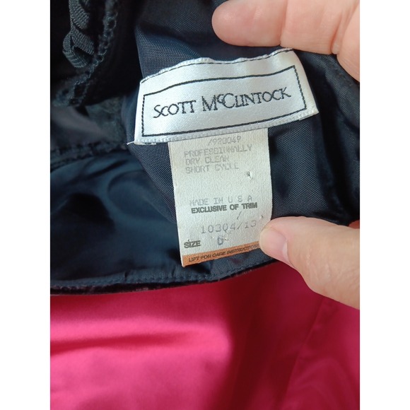 VTG Velvet Satin Dress Gown Size 6 Red Black Velvet 80's Rock Vampire Goth Retro - Picture 10 of 16